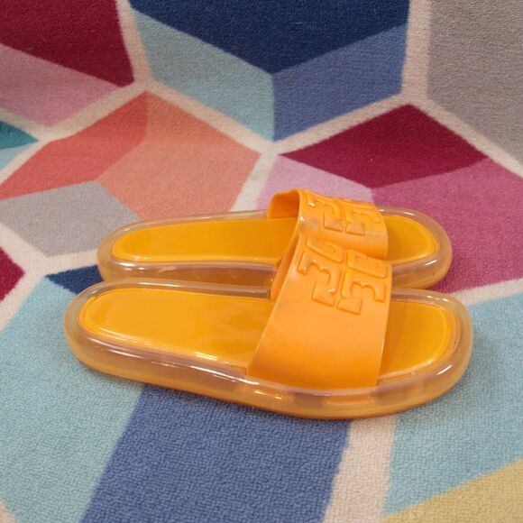 Tory Burch Embossed Bubble Jelly Slides BUMBLEBEE Size 10 - Picture 5 of 6